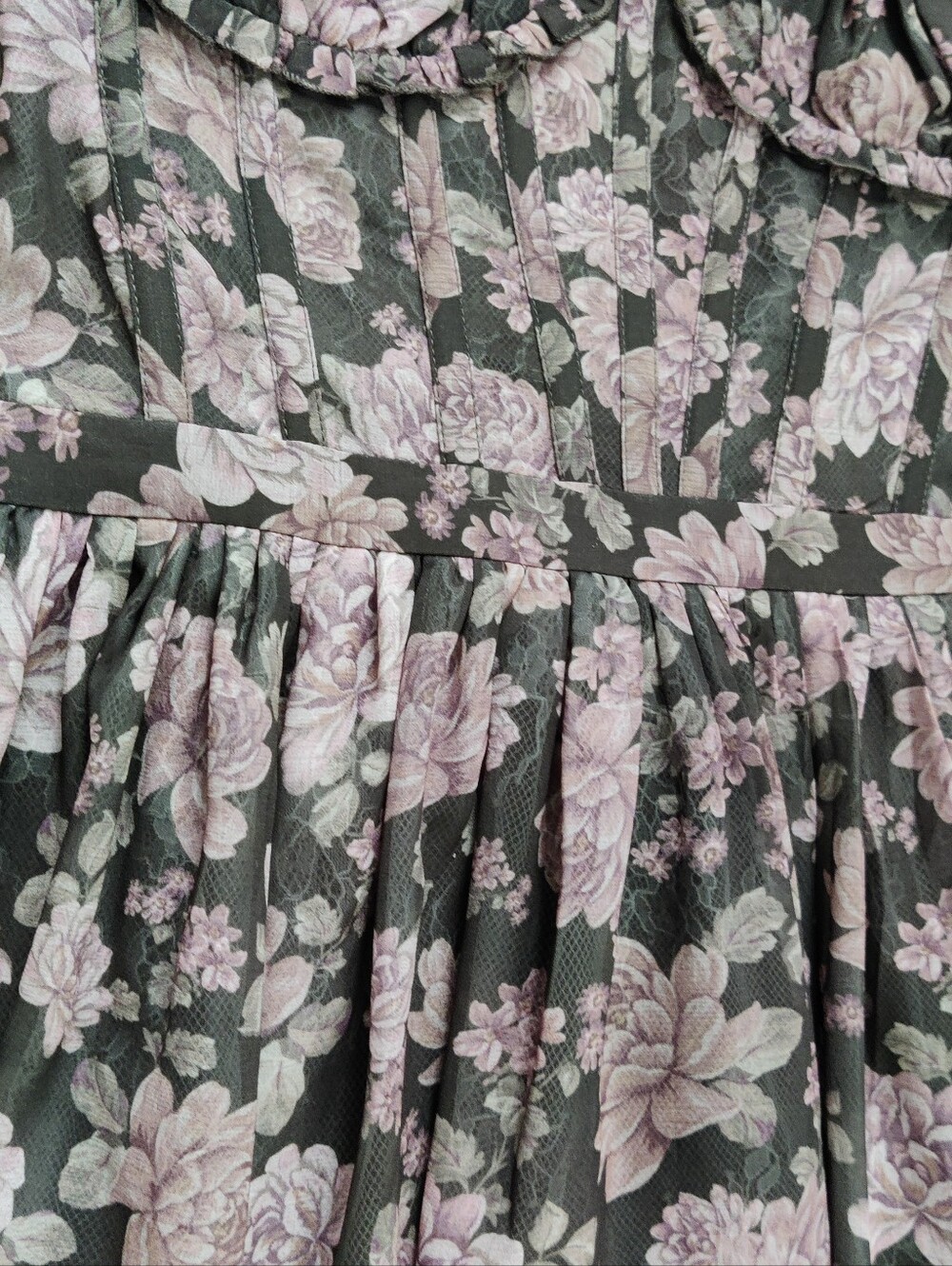 V. Chapman Black Floral Maxi Dress with Pink Accents - Picture 5 of 11
